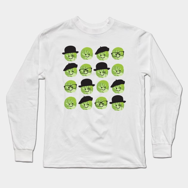 Brussels Sprout Crew Long Sleeve T-Shirt by VicEllisArt